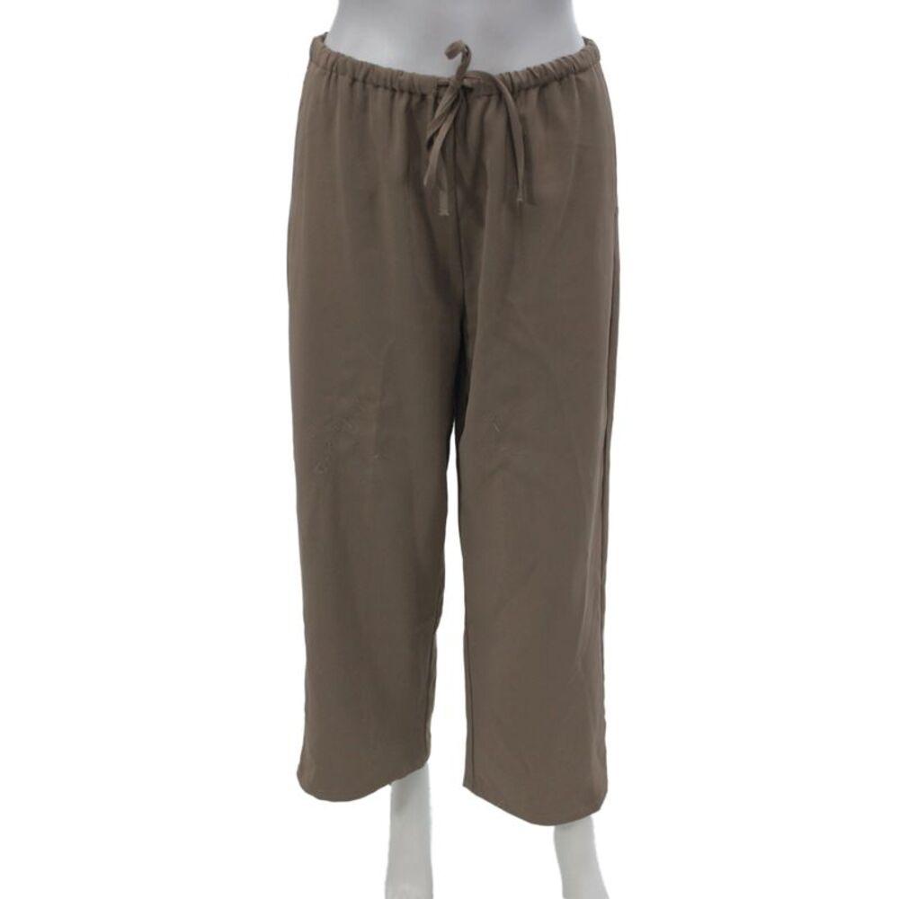 Sylc Womens Cropped Drawstring Brown Polyester Pants Size S